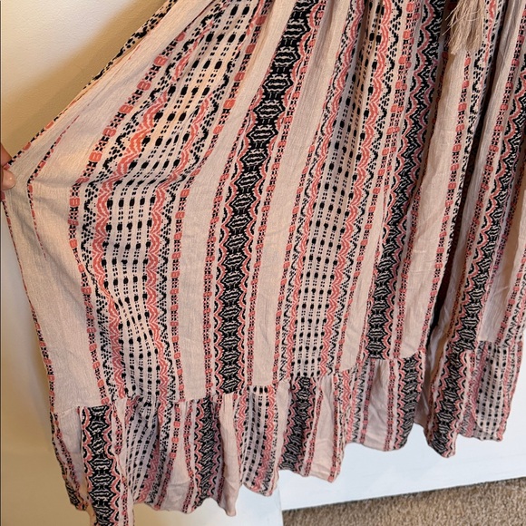 Striped Ruffle Maxi Dress - Pink Pattern - Picture 5 of 6